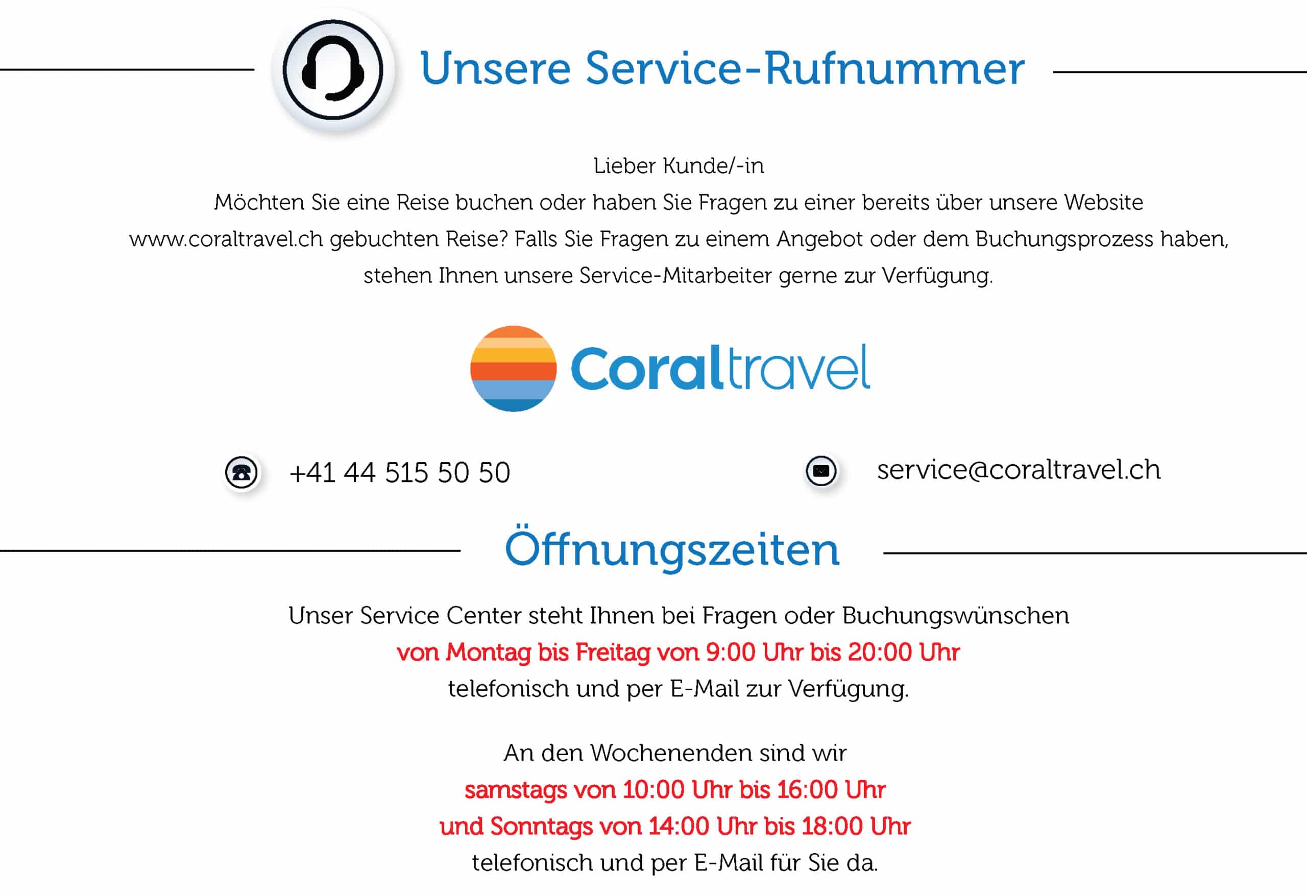 coral travel kontakt